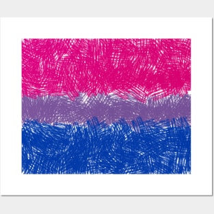 Bisexual Flag Crosshatch Design Posters and Art